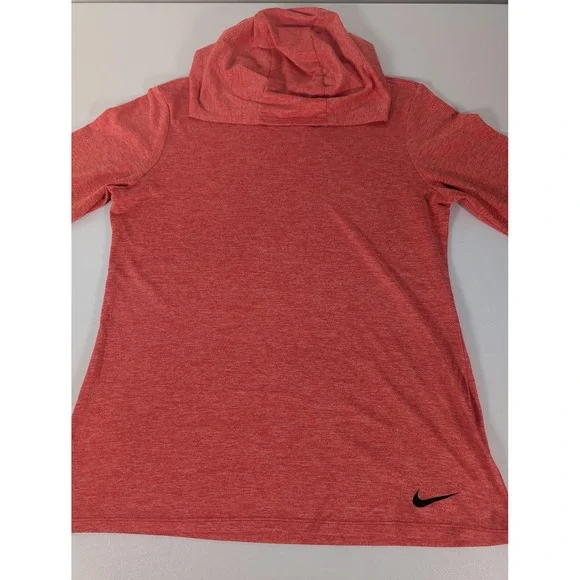 Nike Hoodie Womens Medium Red Dri-FIT Long Sleeve V-Neck Pullover Running - Picture 6 of 10